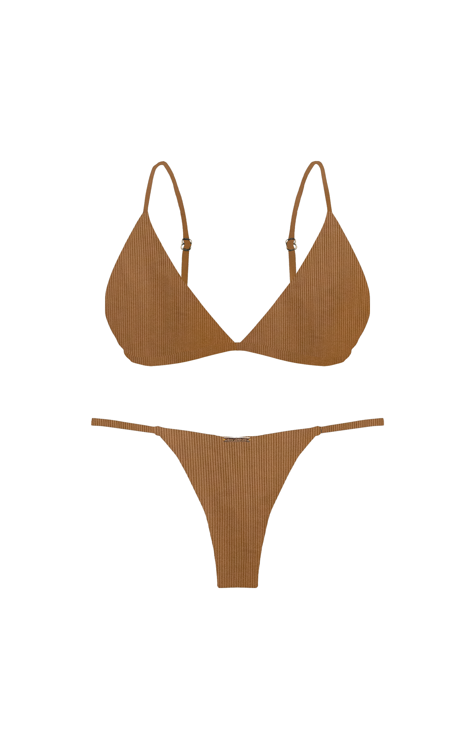 ANIMAL Camel Ribbed Bra Halter Bikini Top