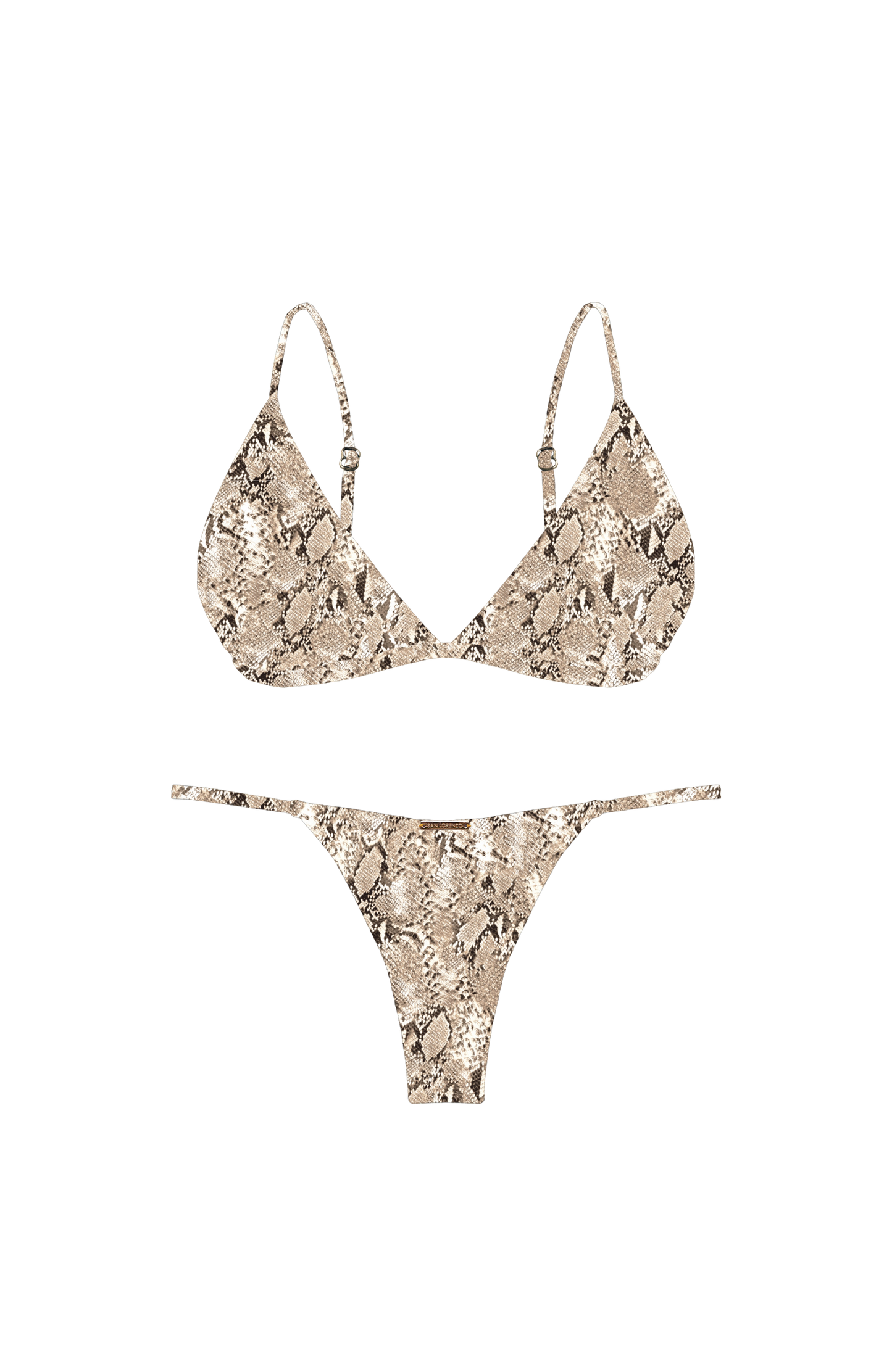 ANIMAL Desert Snake Ribbed Print Bra Halter Bikini Top