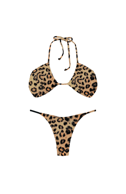 ANIMAL Jungle Cat Design V-Cut Thin Brief Bikini Bottom