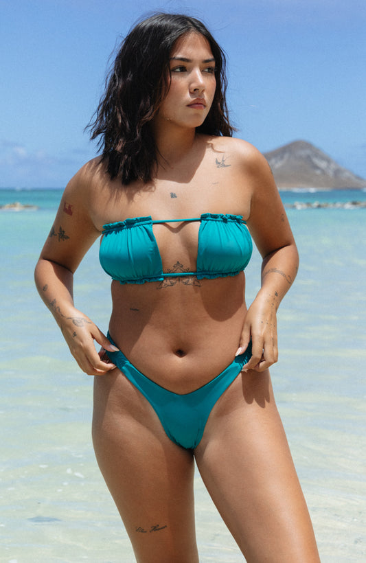 TAHITI MANA Persimmon Scoop Neck Bikini Top by San Lorenzo Bikinis