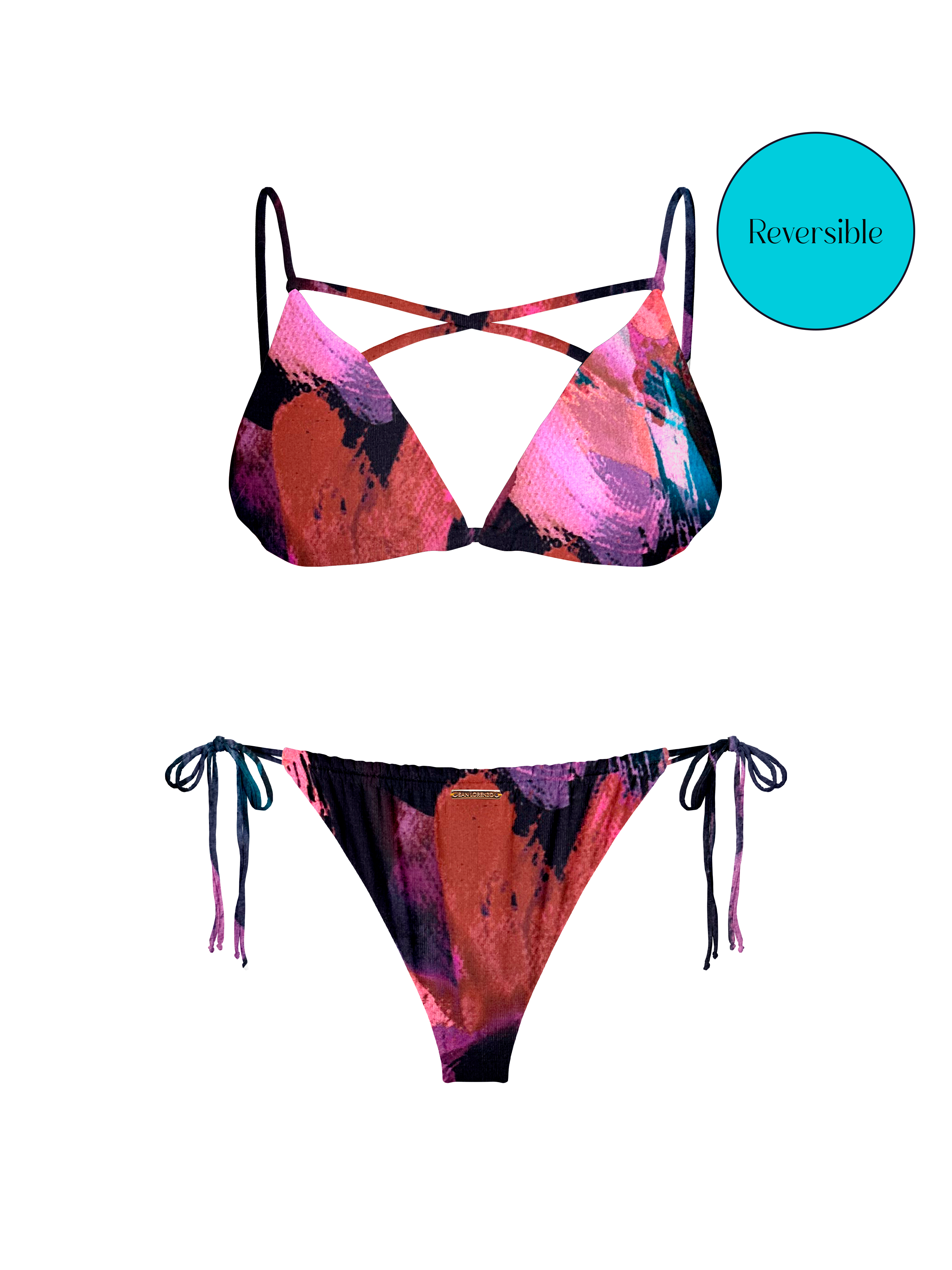 80’s Muse Dream Catcher Cross Front Halter Bikini Top