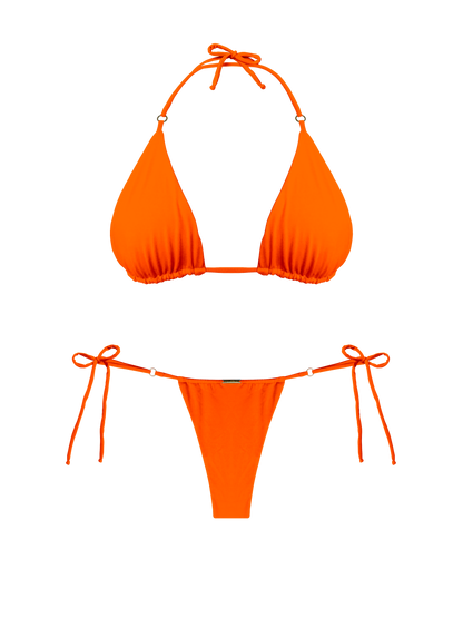 Moorea Saffron Glow Tie Hoop Ring Bikini Bottom