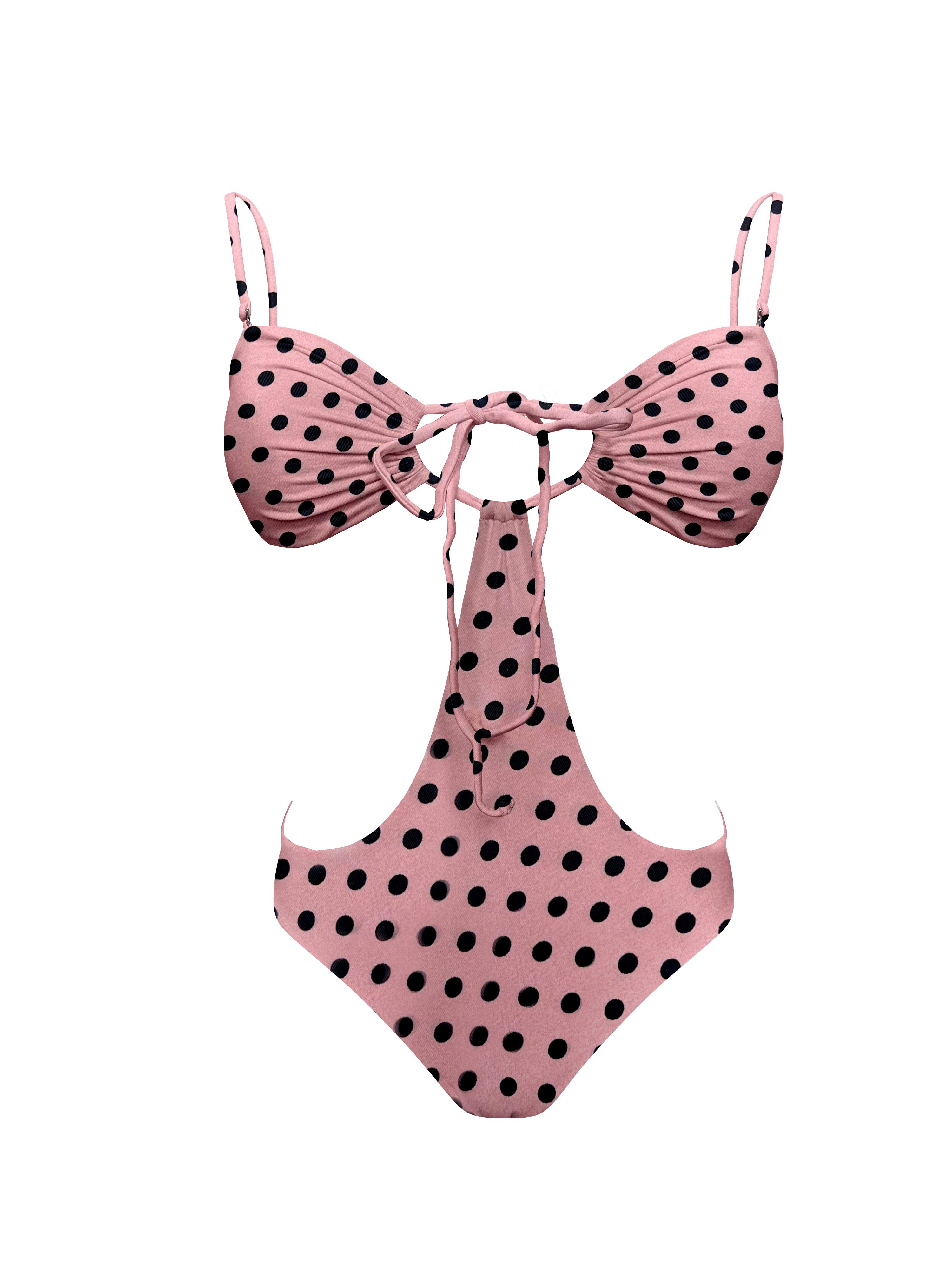 80’s Muse Rosewater Dots Keyhole String One Piece