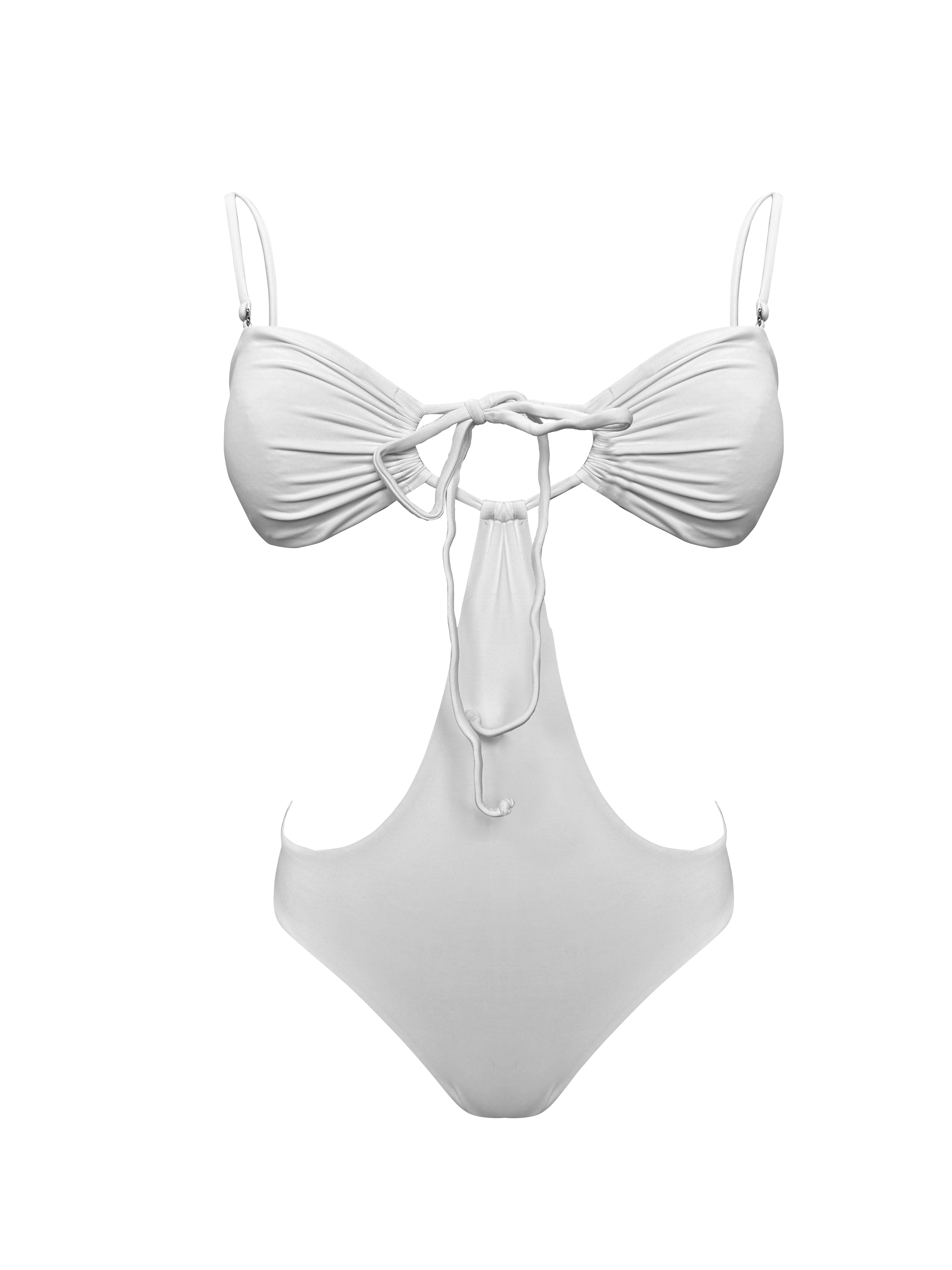 80’s Muse Runway White Keyhole String One Piece