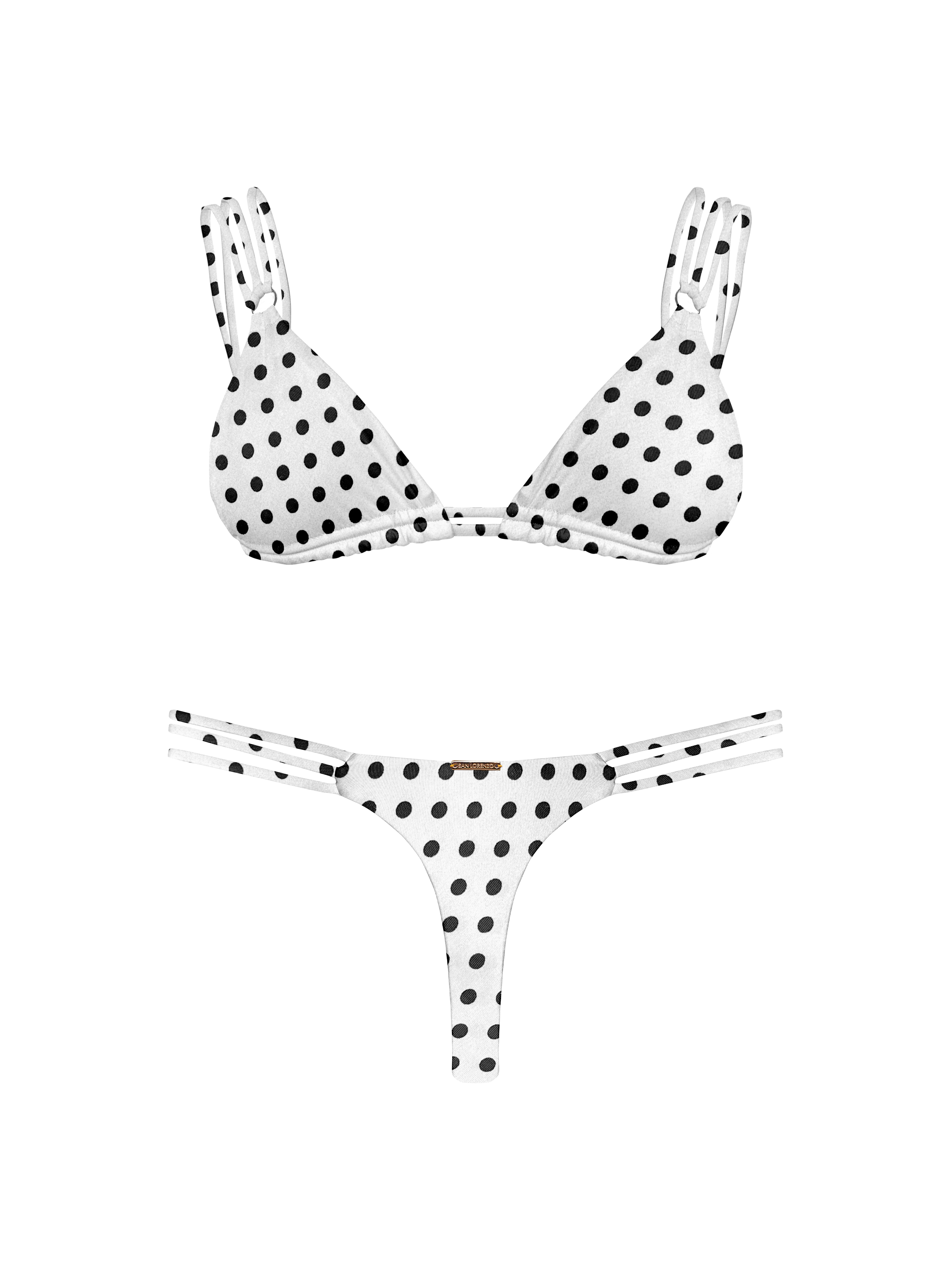 80’s Muse Noir and Blanc Three Strap Bikini Bottom