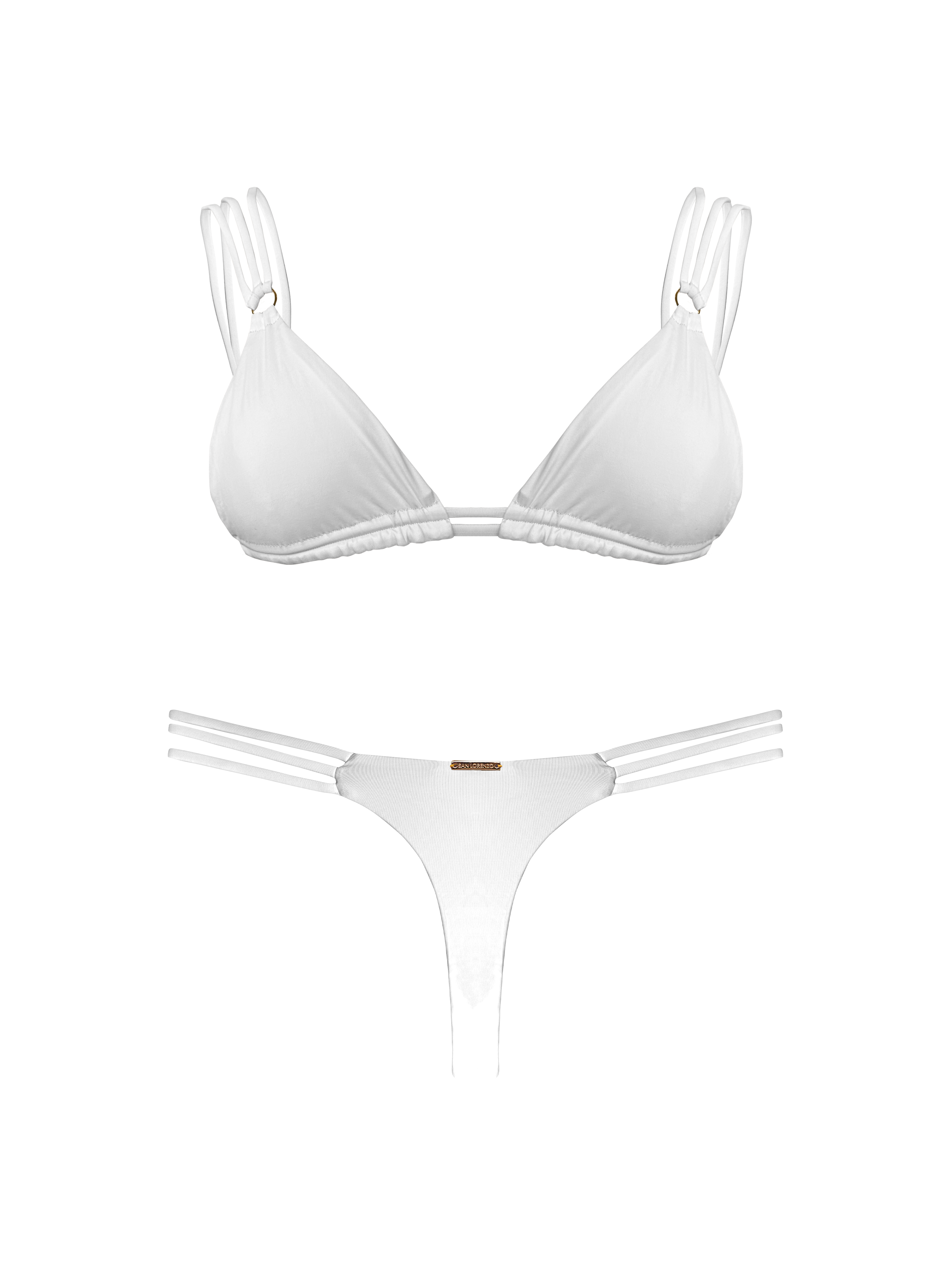 80’s Muse Runway White Three Strap Bikini Bottom