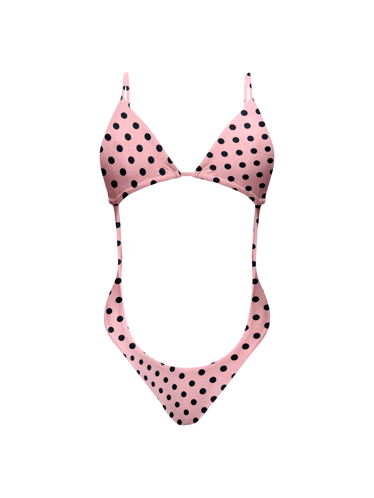 80’s Muse Rosewater Dots Front Cut Out Bikini One Piece