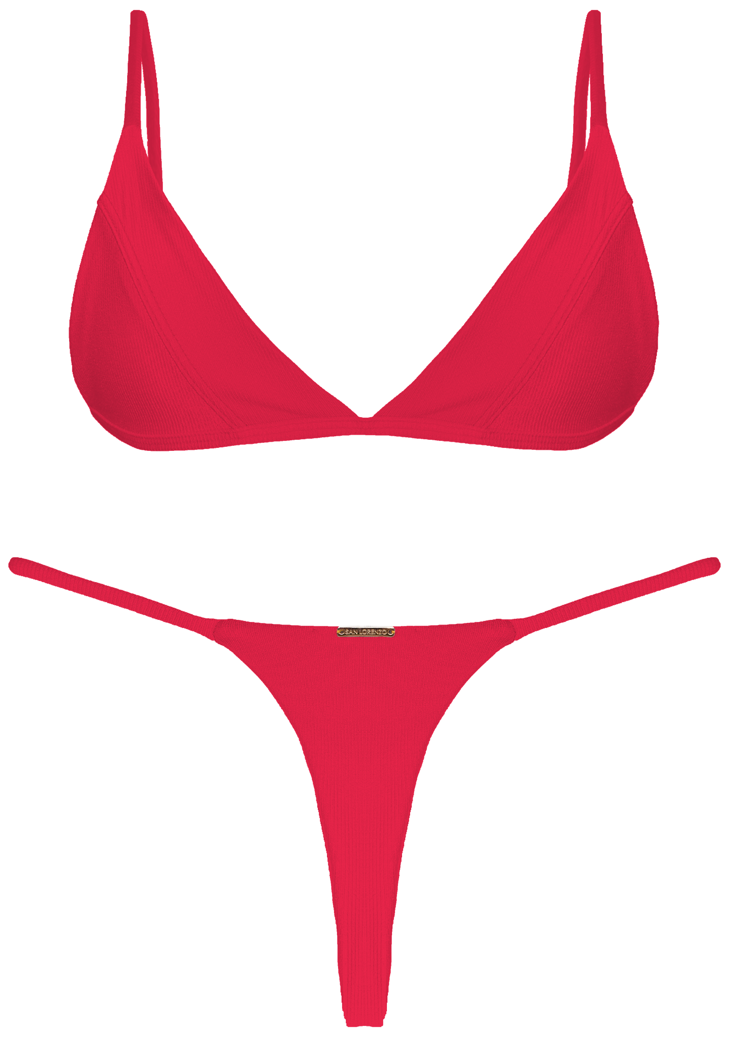 Paradiso Red Rouge Thong Thin Brief Bikini Bottom