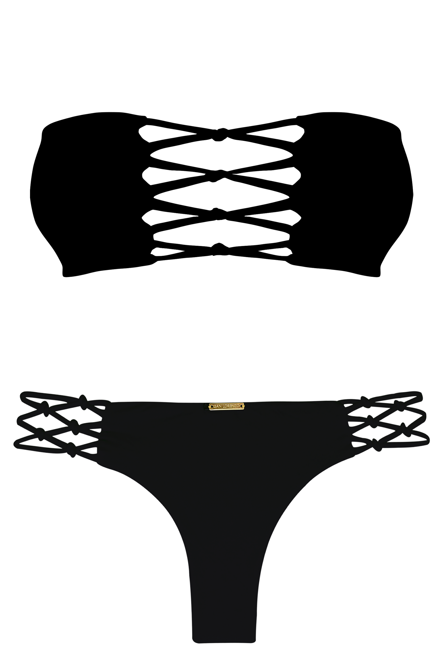 Nikita Black Braided Bandeau Bikini Top