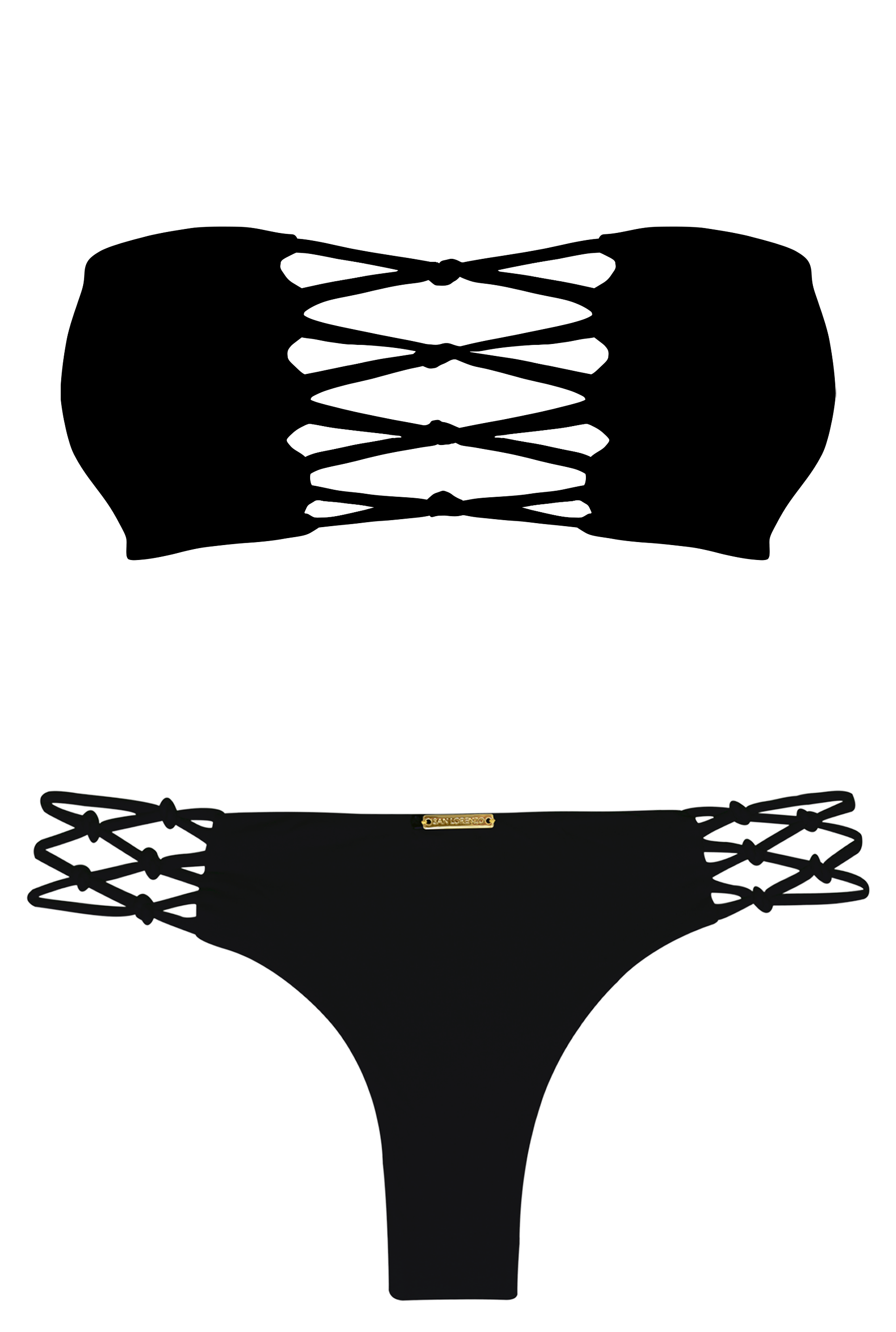 Nikita Black Braided Bandeau Bikini Top