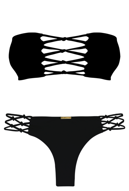 Nikita Black Braided Bandeau Bikini Top