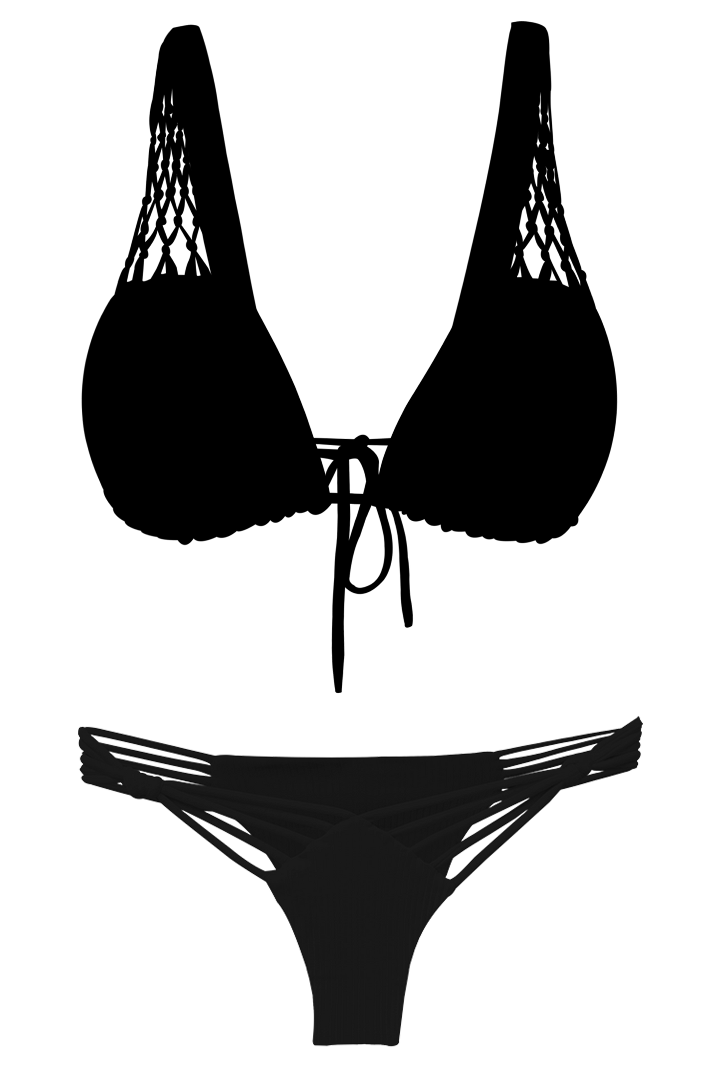 Nikita Black Braided Triangle Bikini Top