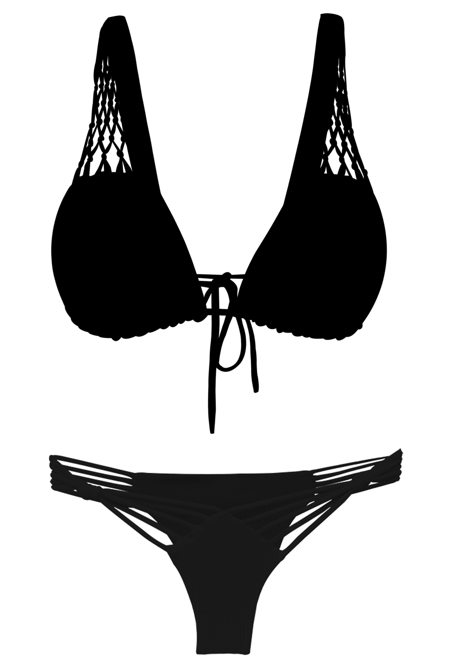 Nikita Black Braided Triangle Bikini Top