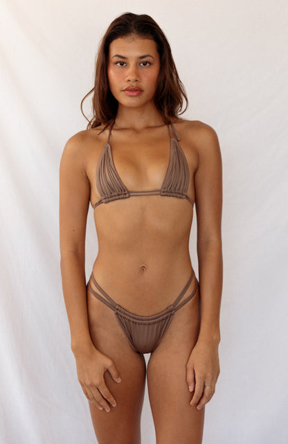 Essential Solids Mudslide Magic Double Loop String Halter Bikini Top