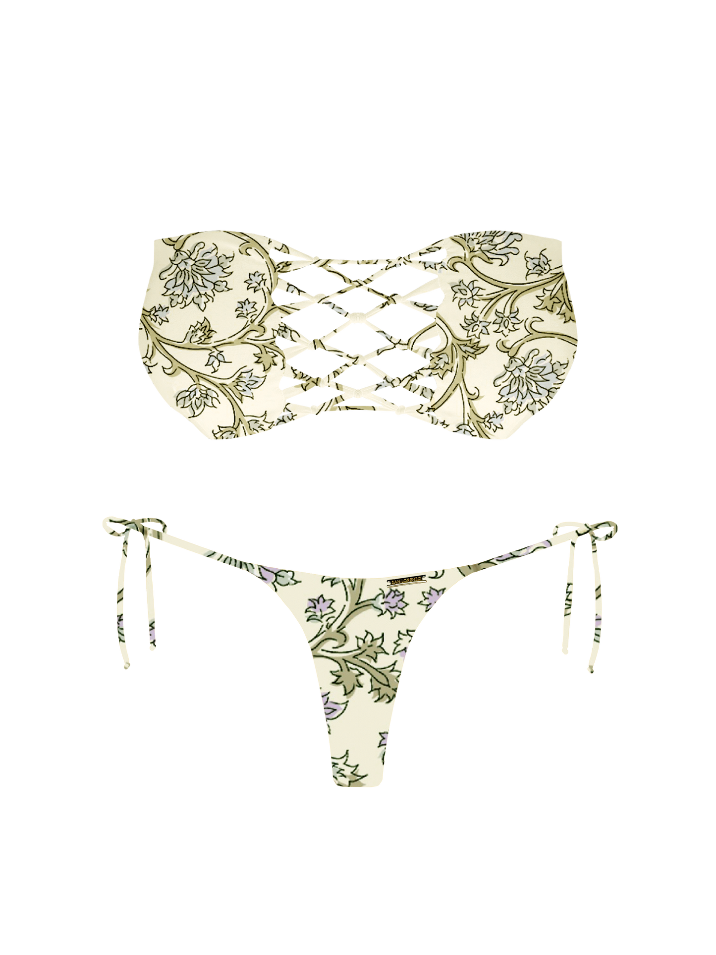 L'Amour Chantilly Lace Strapless Interlace Bikini Top