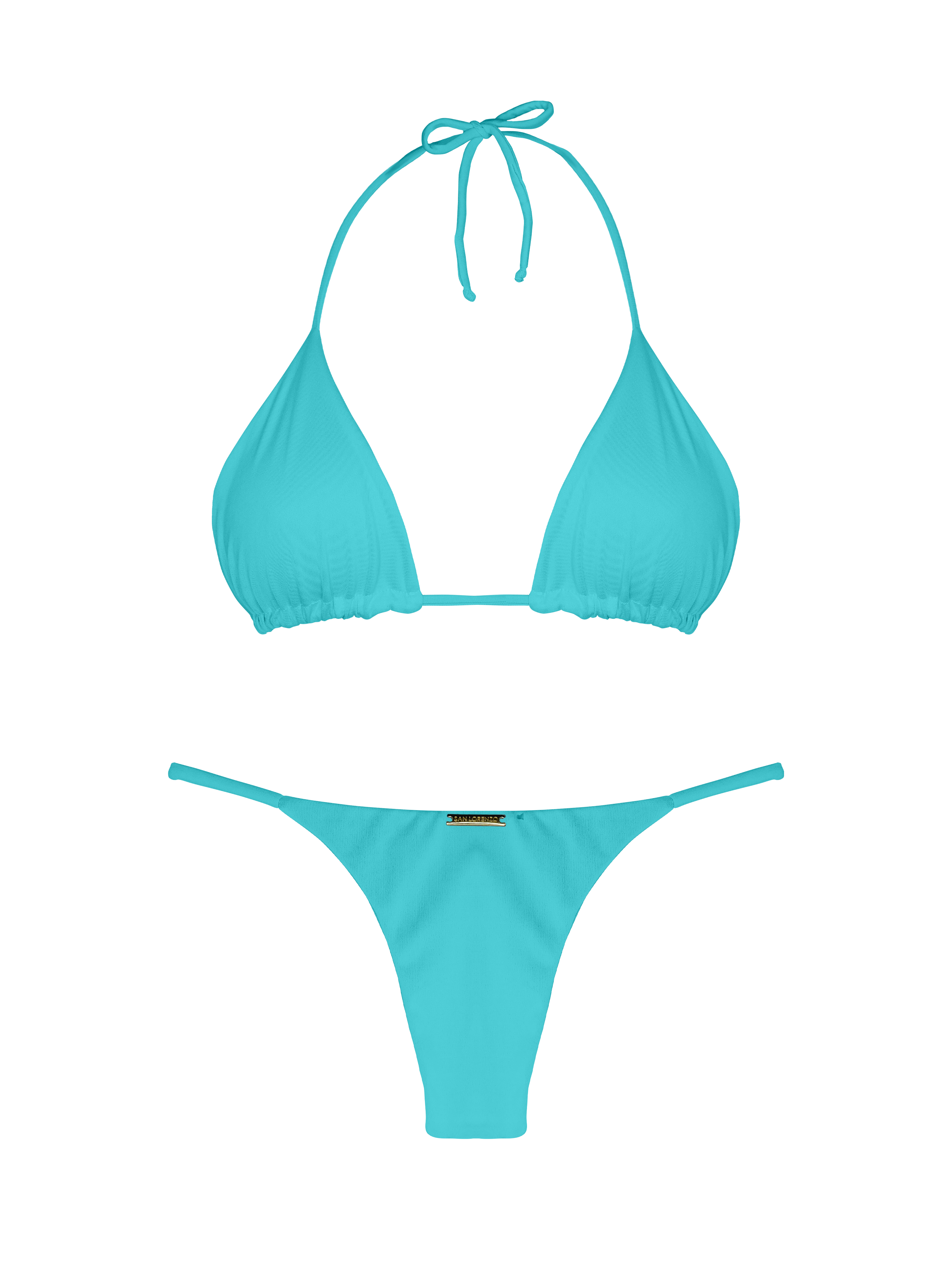 Essential Solids Oceanic Turquoise Thin Brief Bikini Bottom