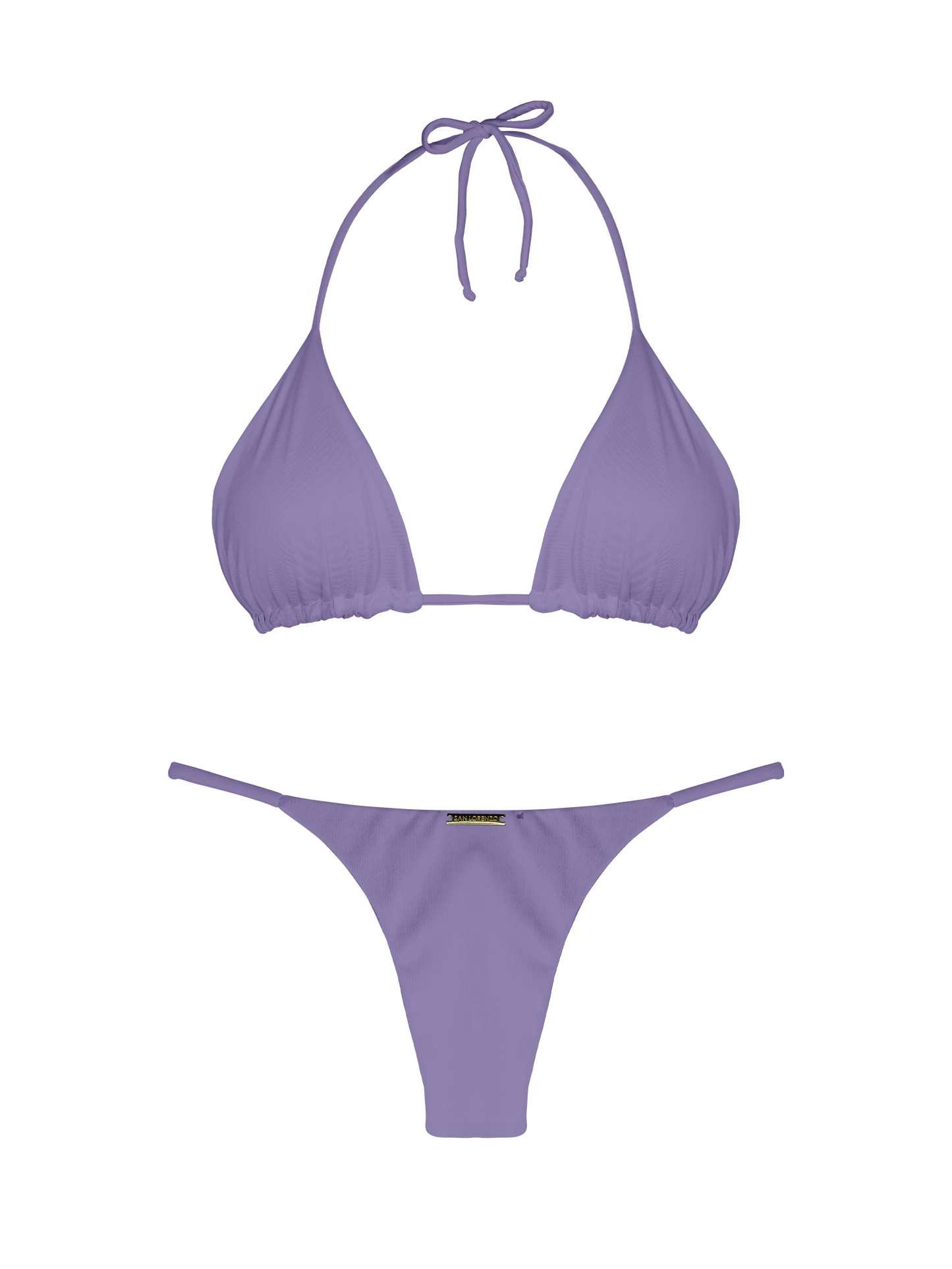 Essential Solids Gray Violet Classic Triangle Bikini Top