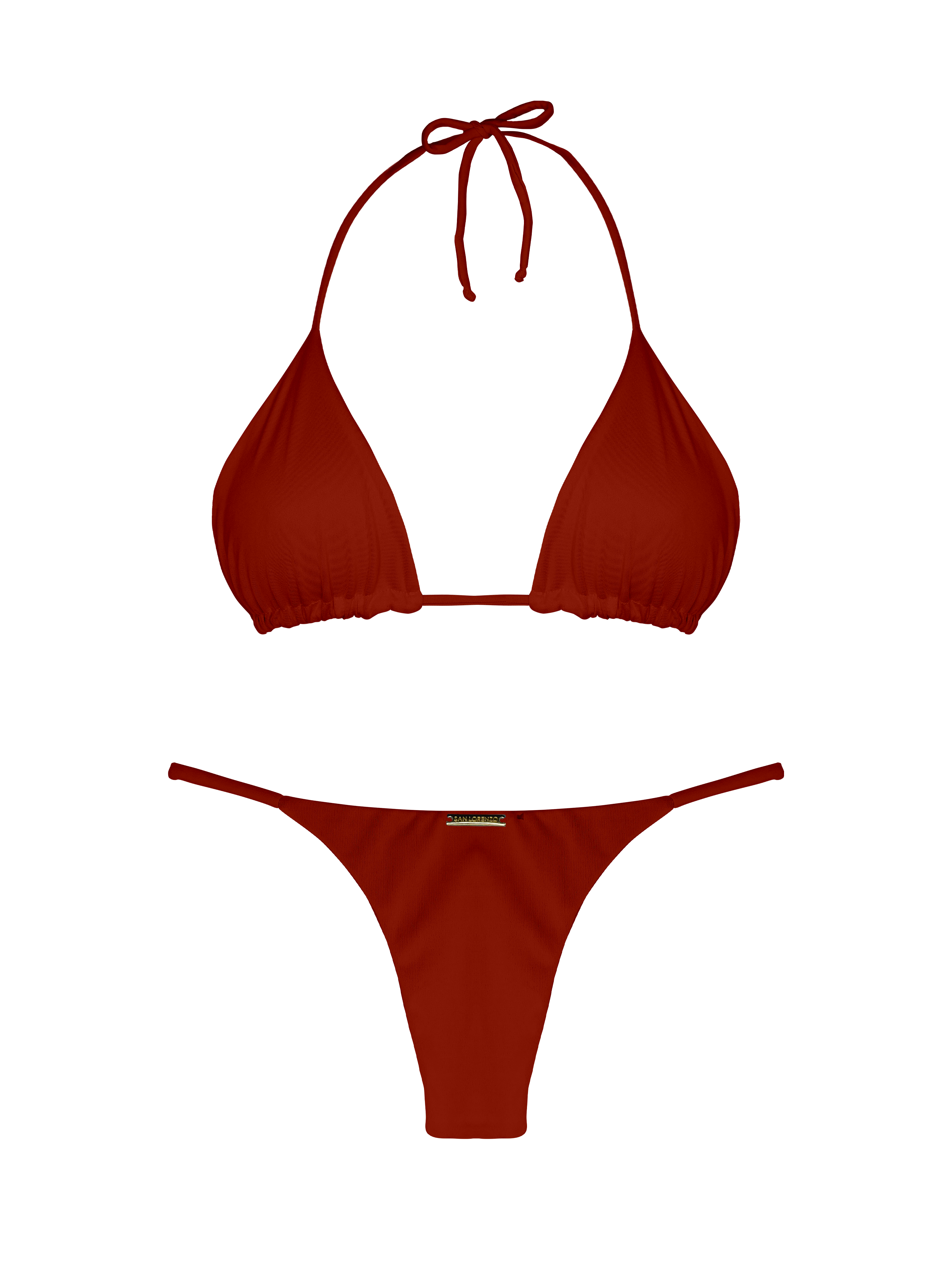 Essential Solids Cocoa Bean Classic Triangle Bikini Top