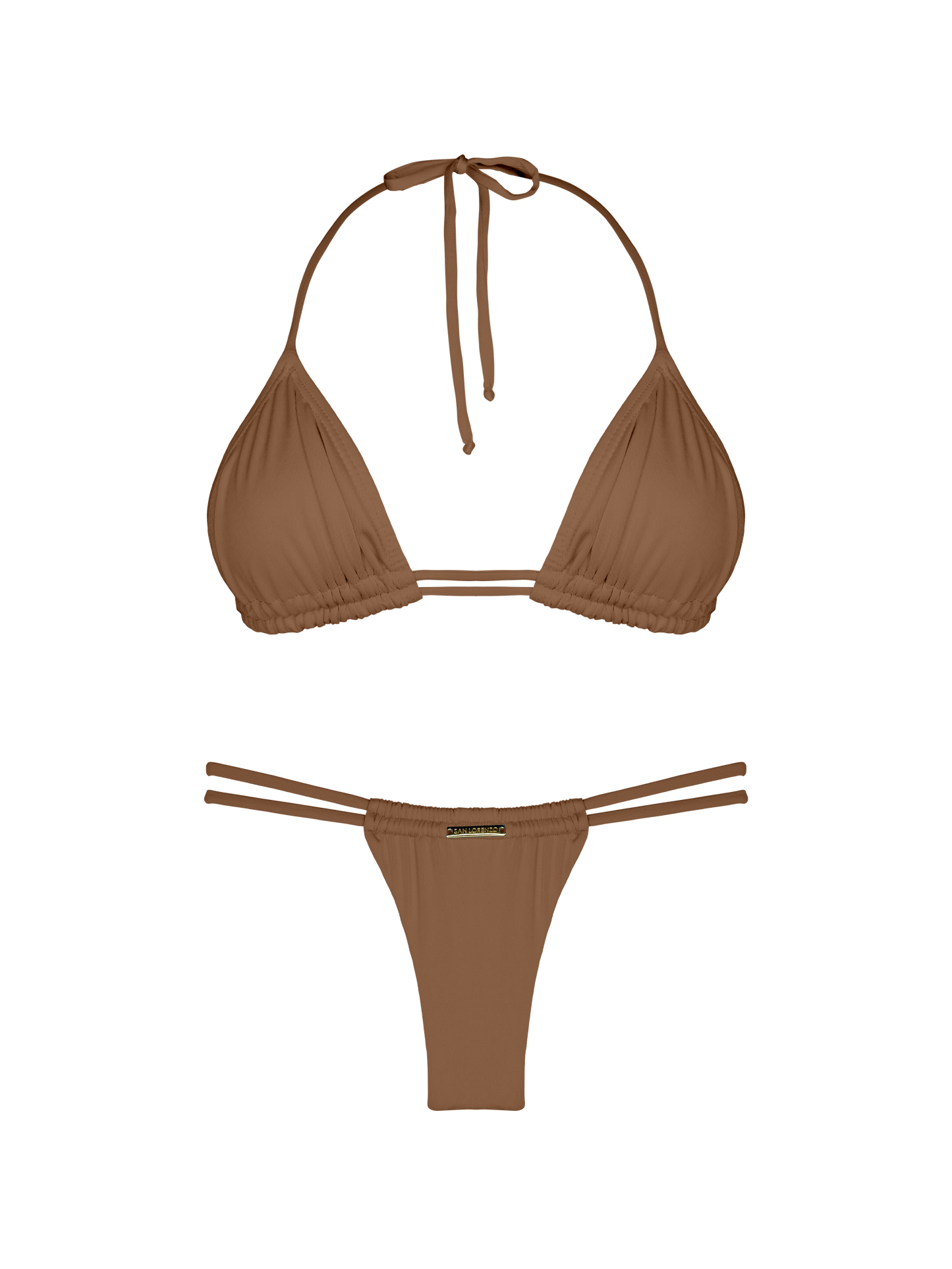 Essential Solids Mudslide Magic Double Loop String Halter Bikini Top