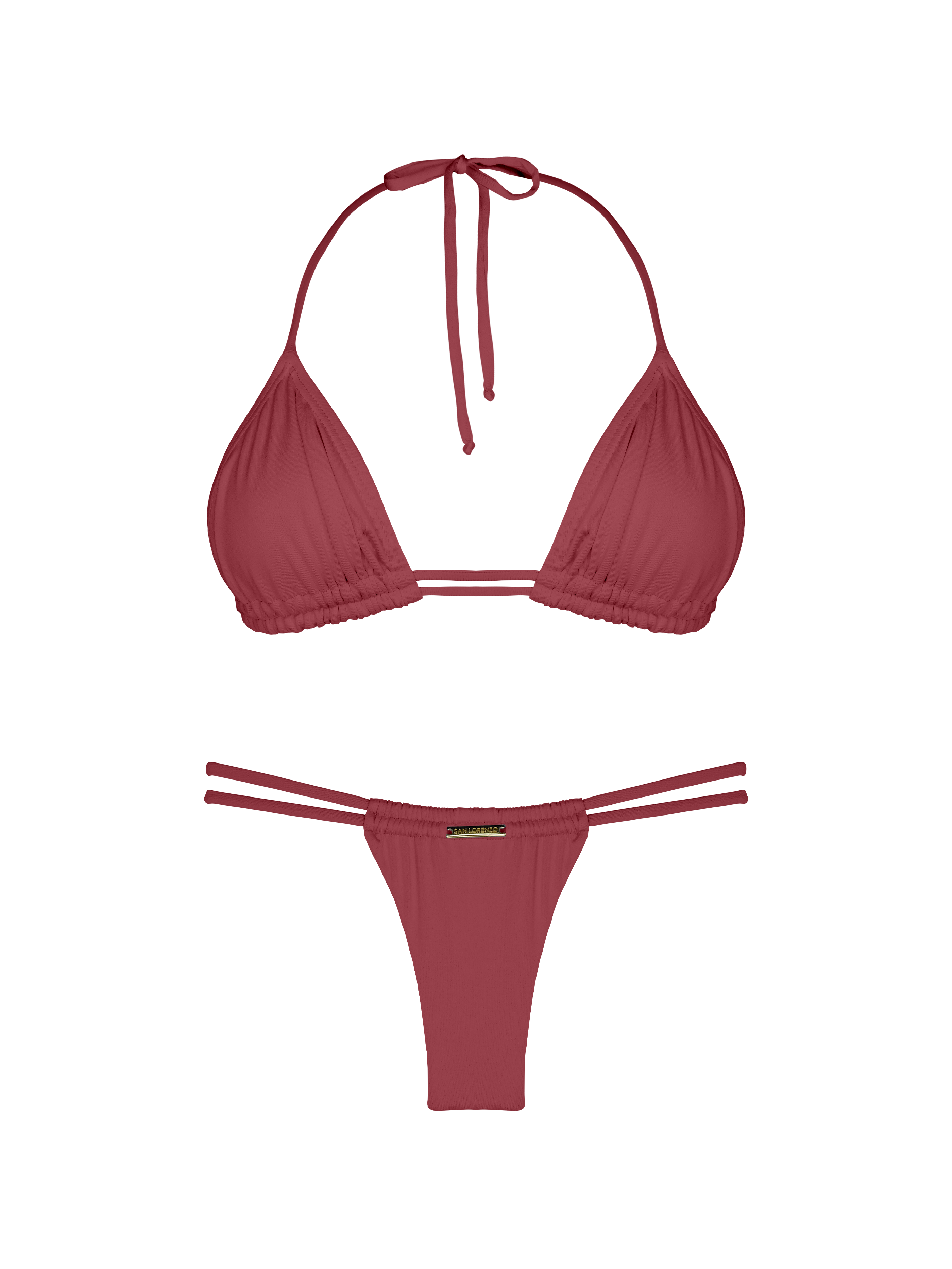 Essential Solids Taupe Truffle Double Loop String Bikini Bottom