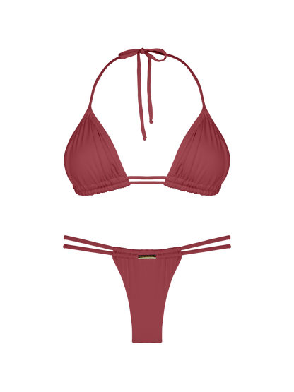 Essential Solids Taupe Truffle Double Loop String Bikini Bottom