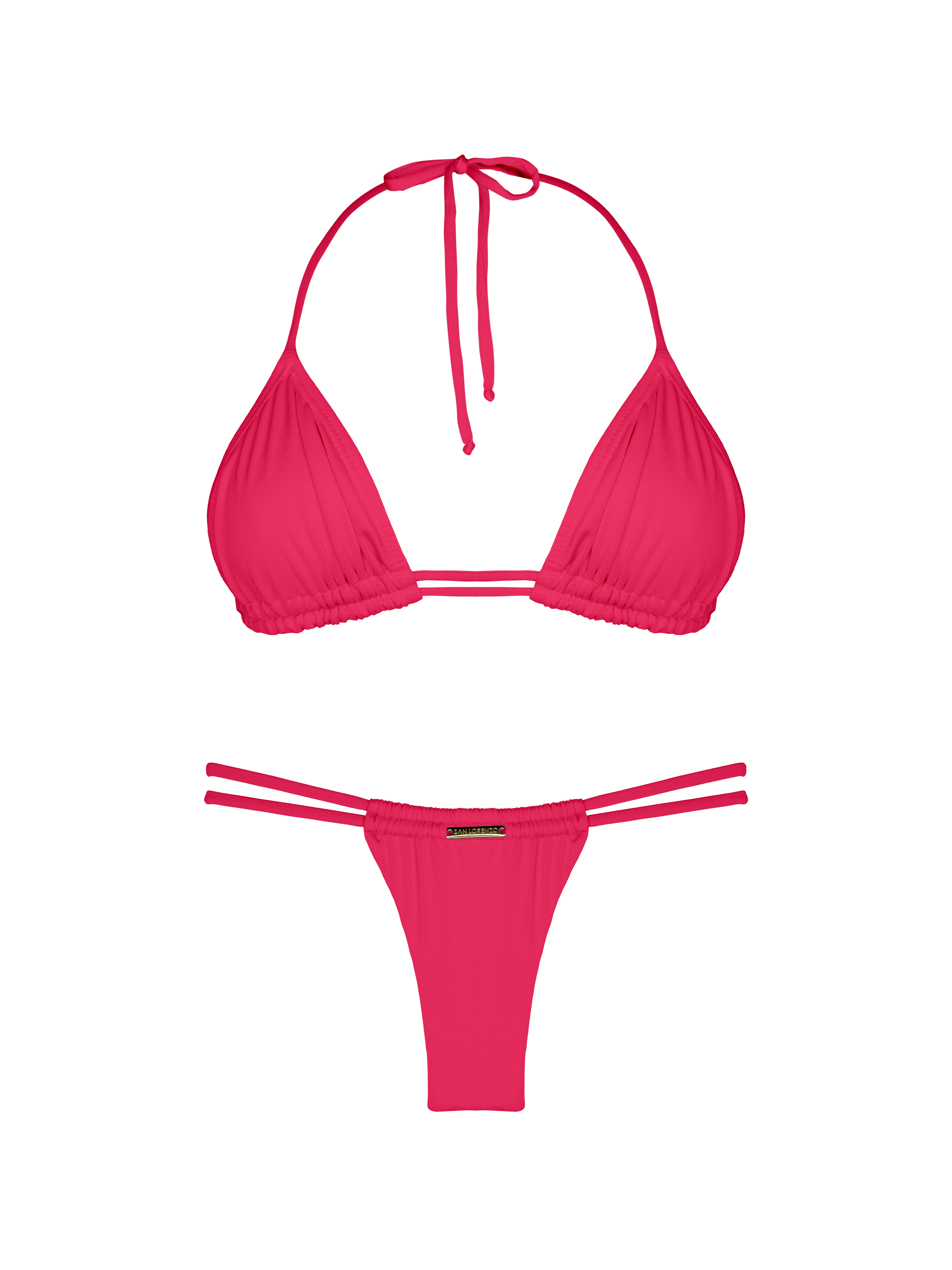 Essential Solids Pink Fusion Double Loop String Bikini Bottom