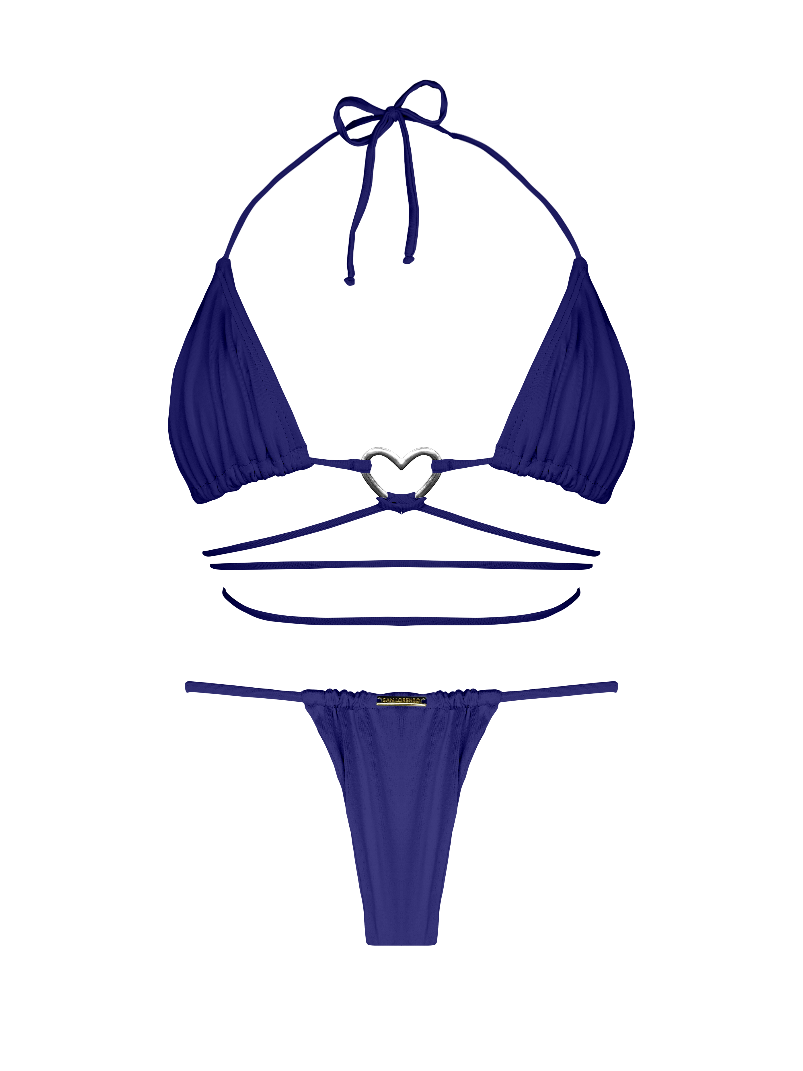 Essential Solids Royal Velvet Sliding Thong Bikini Bottom