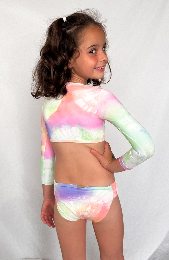 Keiki Paradiso Rainbow Long Sleeve Cropped Top