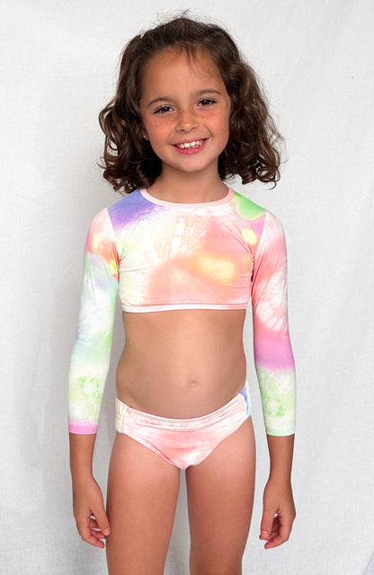 Keiki Paradiso Rainbow Long Sleeve Cropped Top