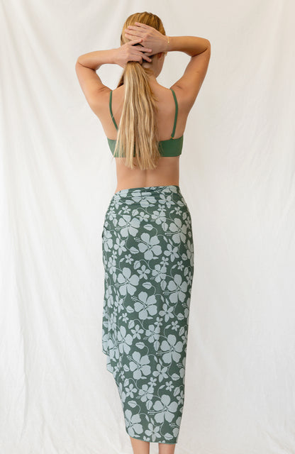 Hibiscus Green Sarong