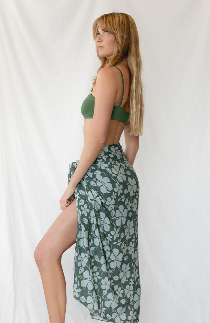 Hibiscus Green Sarong