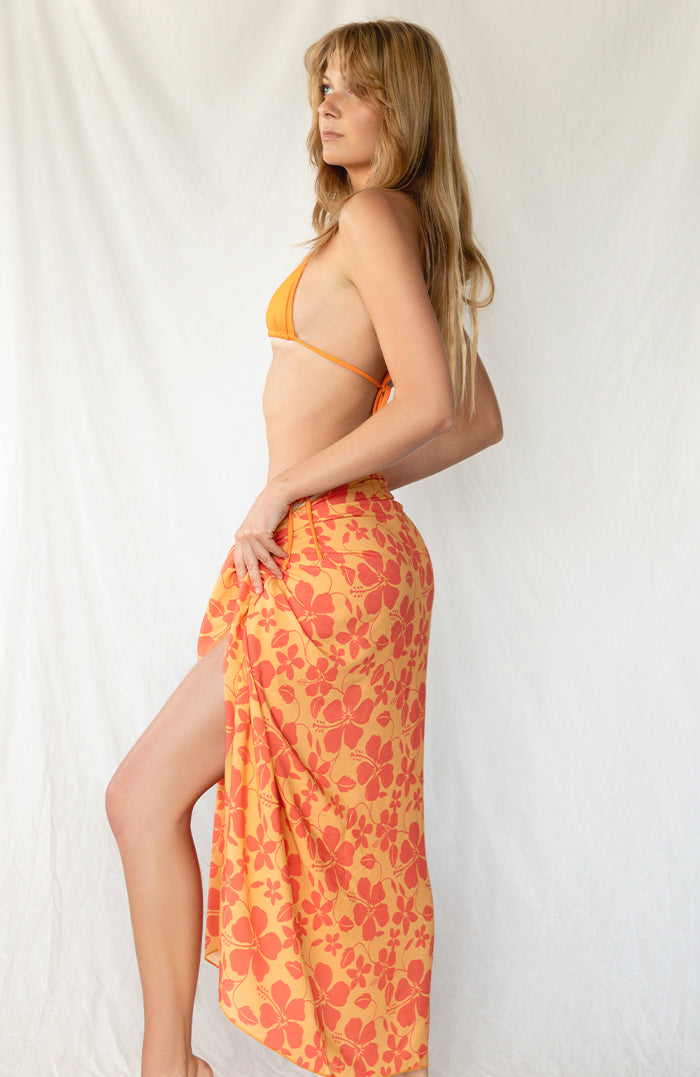 Hibiscus Orange Sarong