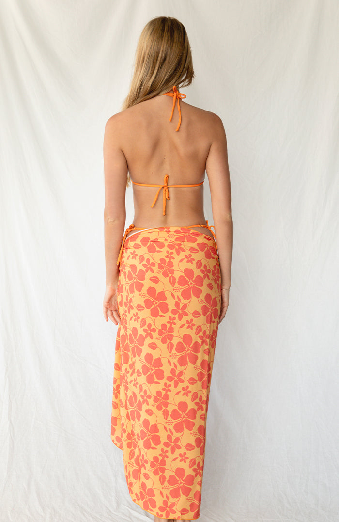 Hibiscus Orange Sarong