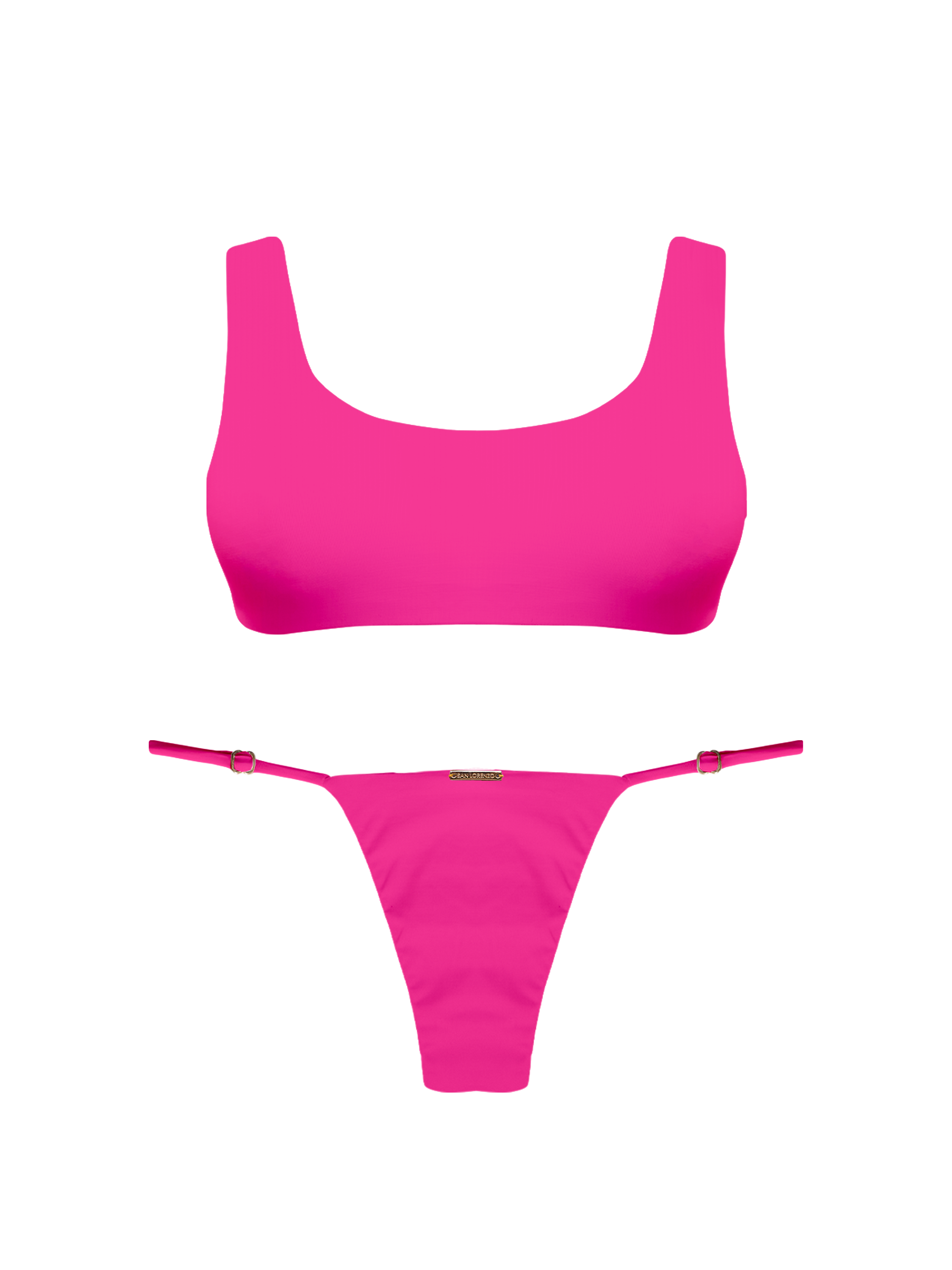 Paradiso Hoop Ring Thong Brief  Lush Pink Bikini Bottom