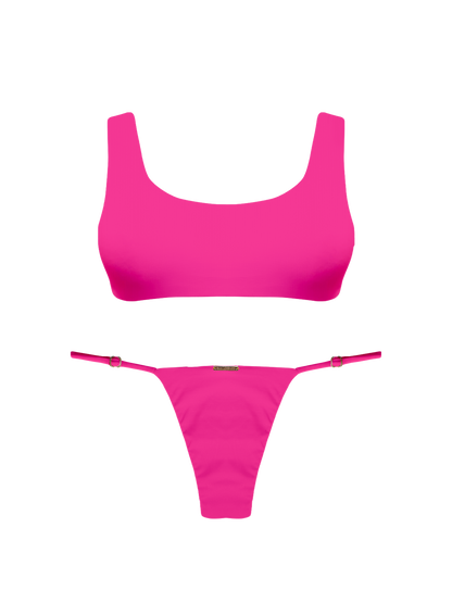 Paradiso Hoop Ring Thong Brief  Lush Pink Bikini Bottom