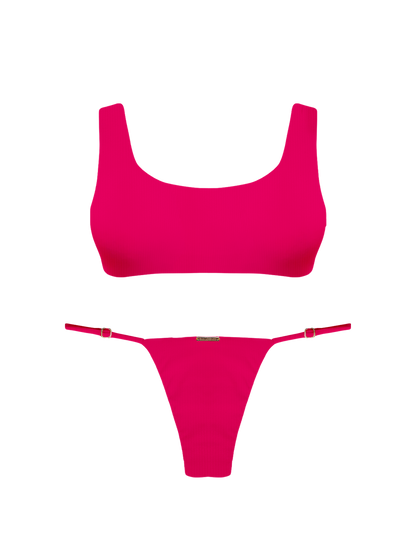 Paradiso Hoop Ring Thong Brief  Red Rouge Bikini Bottom