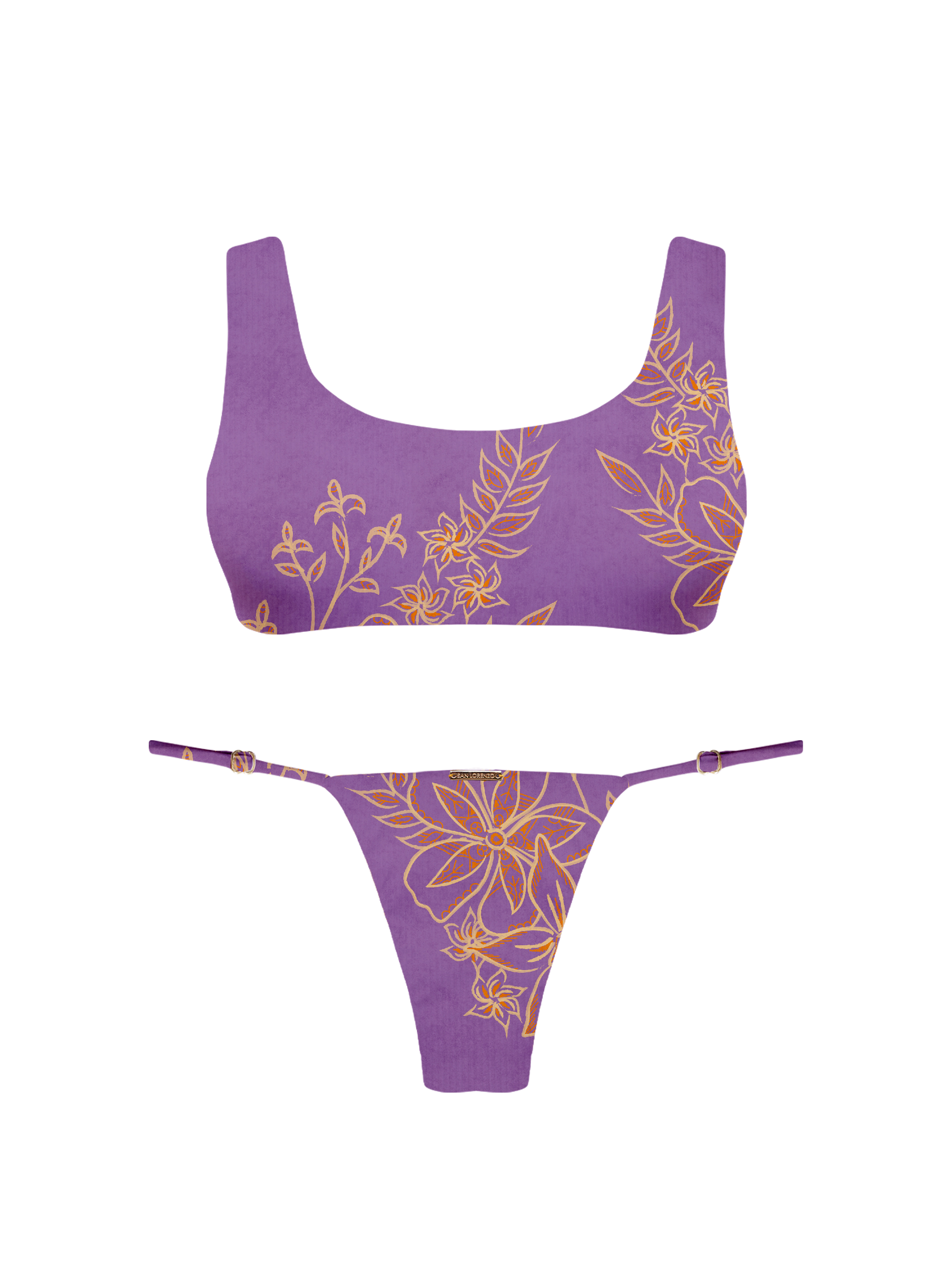 Paradiso Hoop Ring Thong Brief Lilac Glow Bikini Bottom