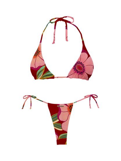 Paradiso Sliding Side Tie Petal Passion Bikini Bottom