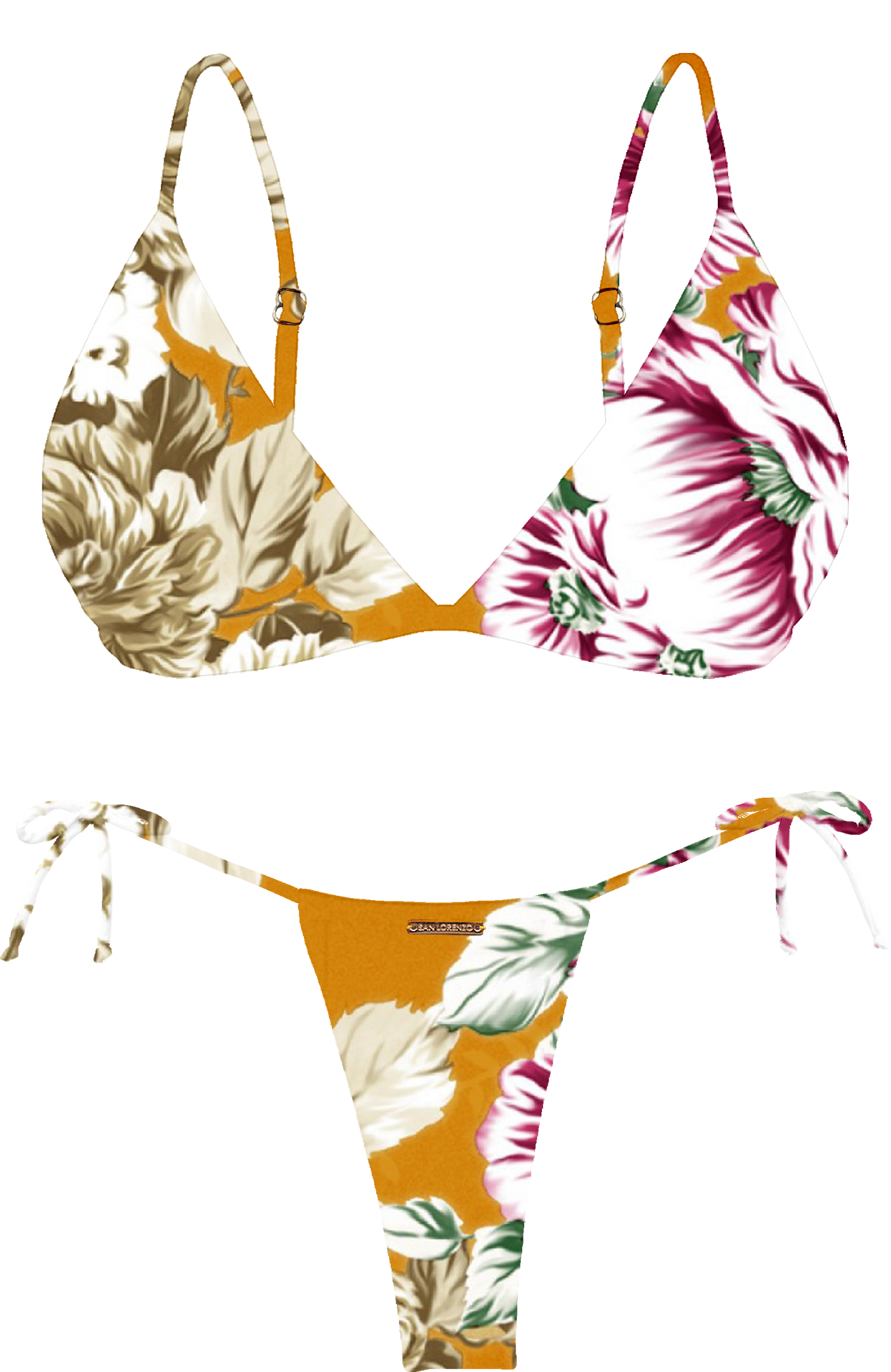 L'Amour Citrus Bloom Sliding Thin Brief Bikini Bottom