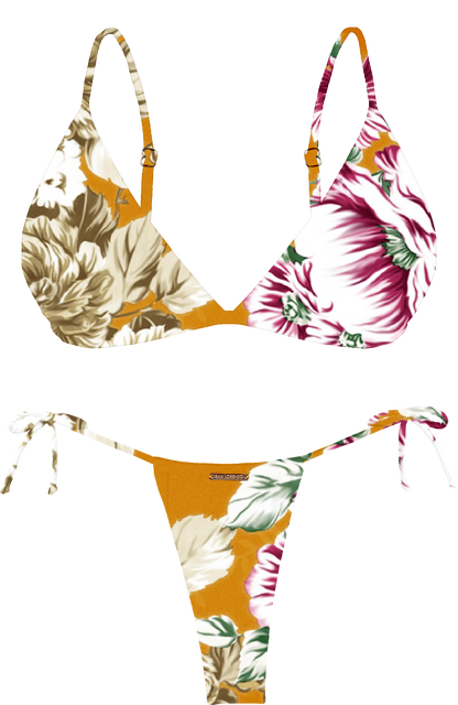 L'Amour Citrus Bloom Sliding Thin Brief Bikini Bottom