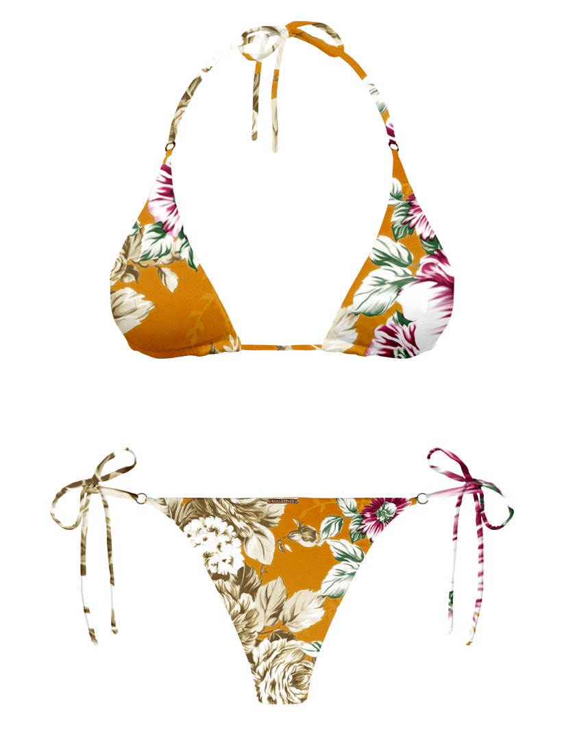 L'Amour Citrus Bloom Hoop Ring Side Tie Bikini Bottom – San Lorenzo Bikinis