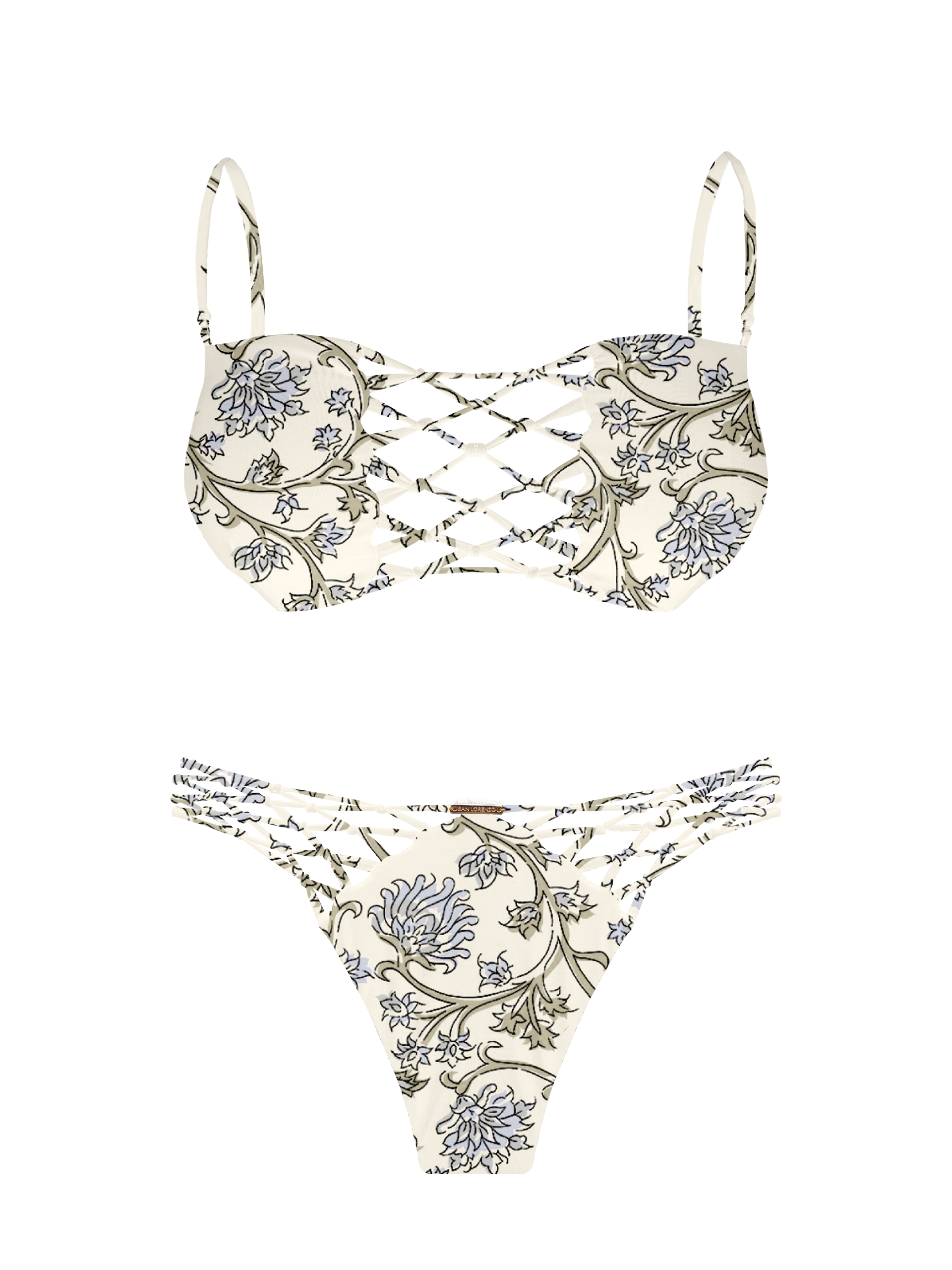 L'Amour Chantilly Lace Interlace Bandeau Bikini Top