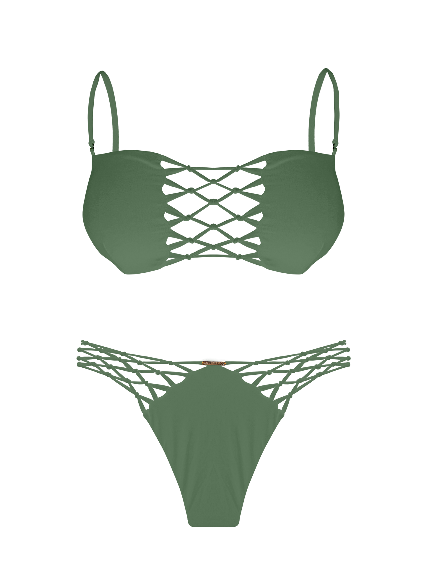 L'Amour Moss Interlace Bandeau Bikini Top