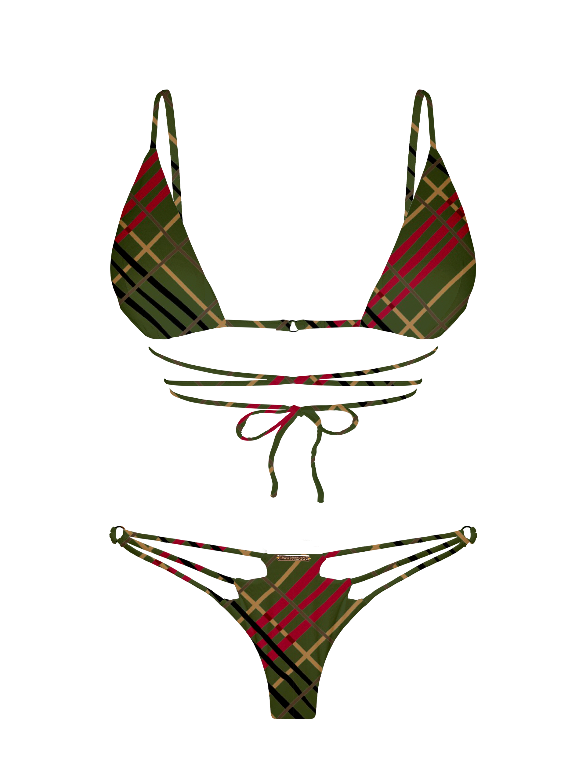 L'Amour Scottish Plaid Diamond V Bikini Bottom