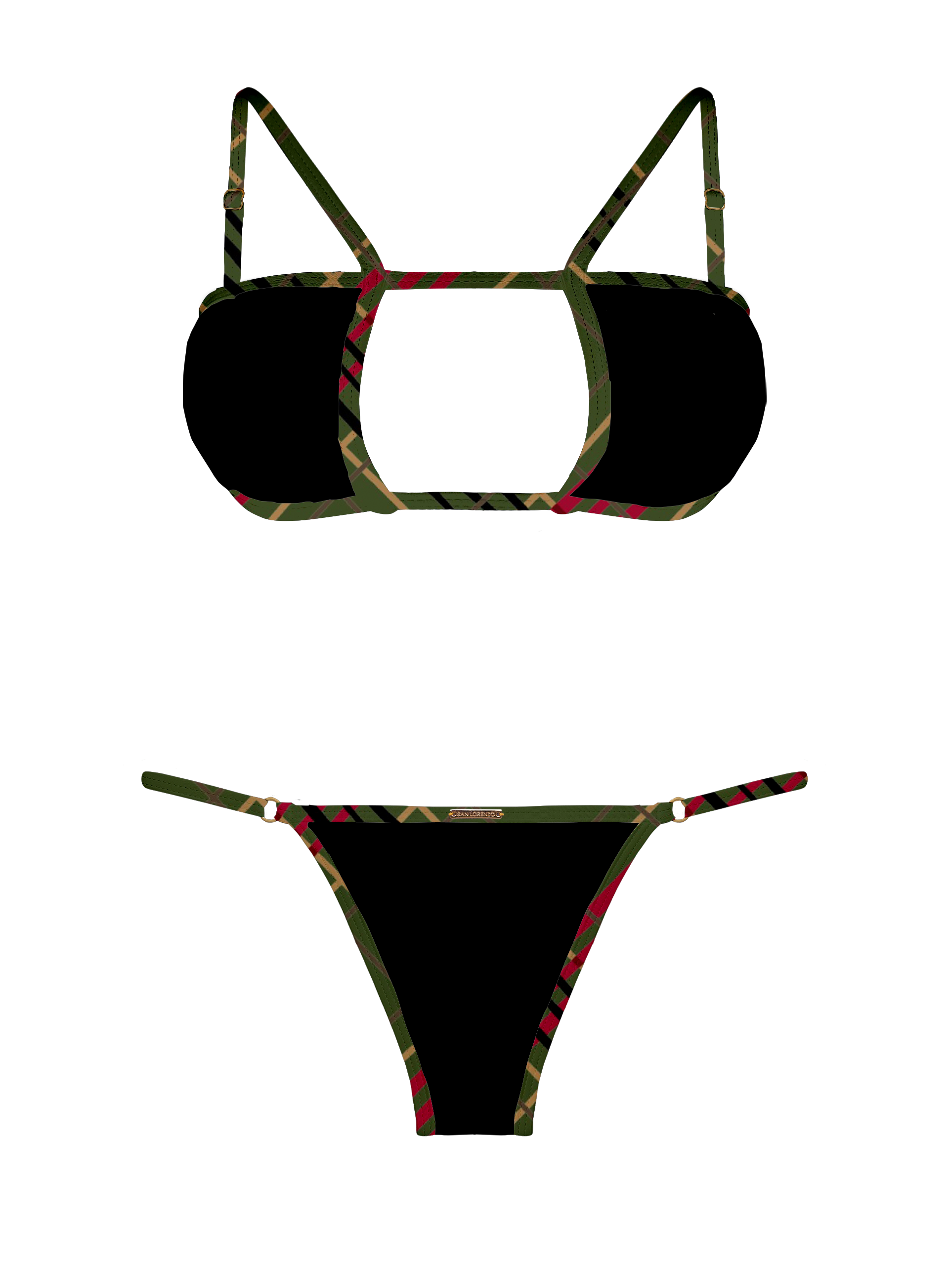 Siren Jade Square Bralette Bikini Top