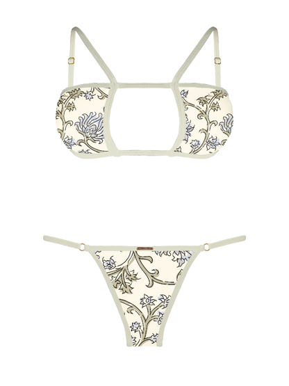 L'Amour Chantilly Lace Trim Thin Brief Bikini Bottom