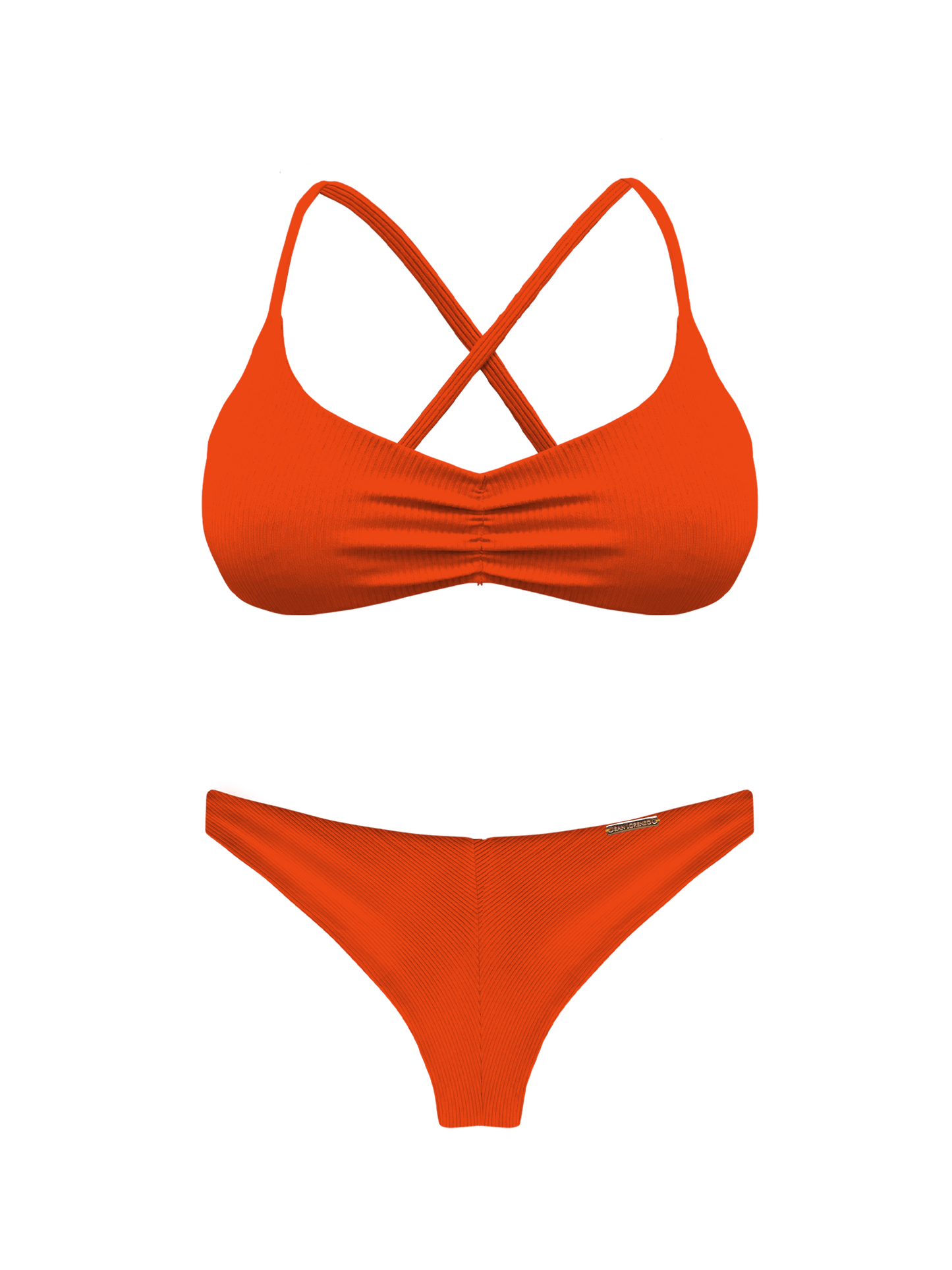 Bonita Sunset  Ruched Cross Back Bikini Top