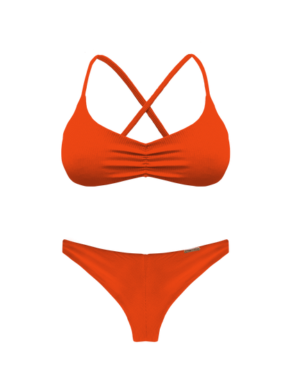 Bonita Sunset  Ruched Cross Back Bikini Top