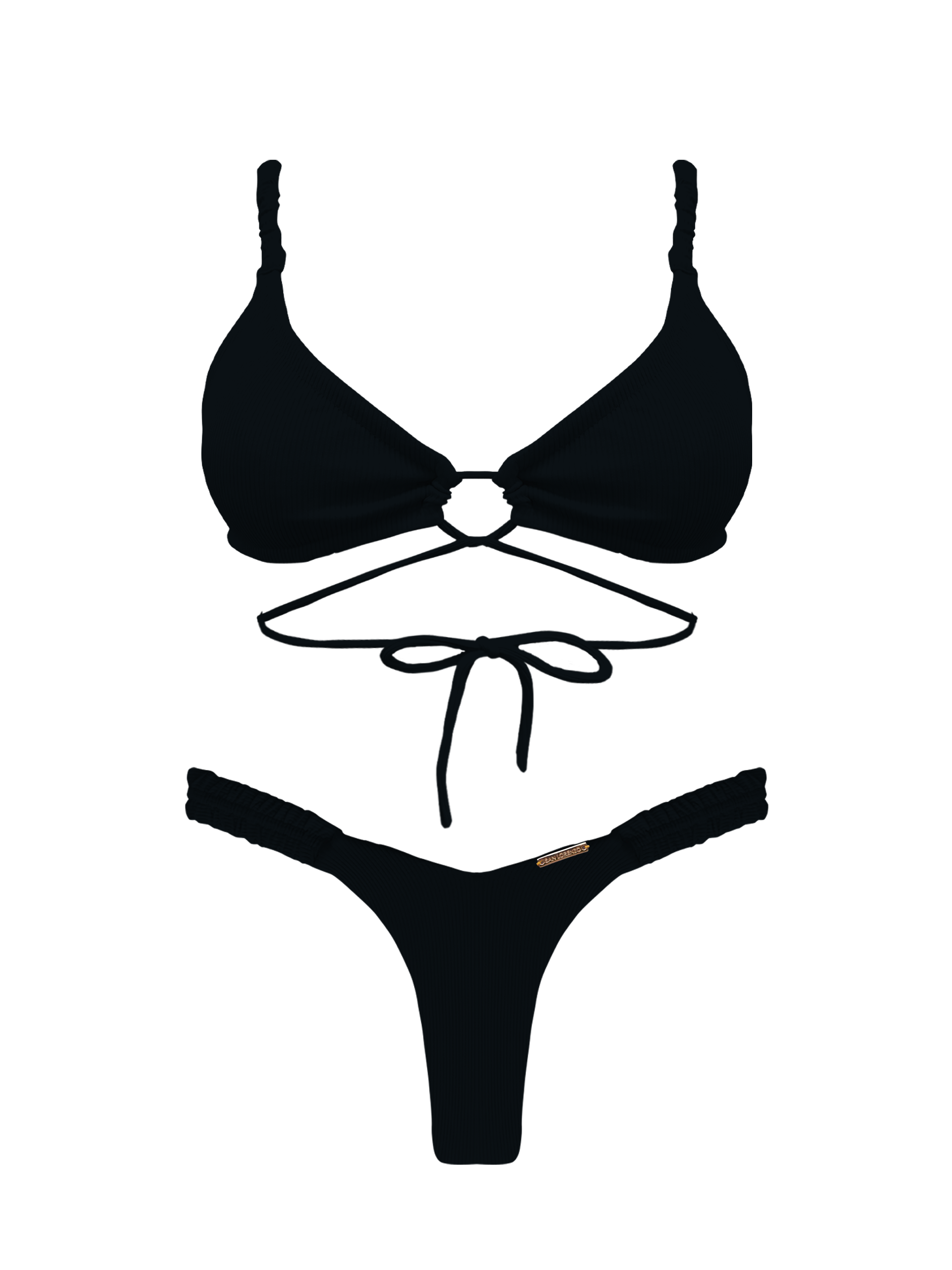 Bonita Obsidian Multi Ruched Bikini Top