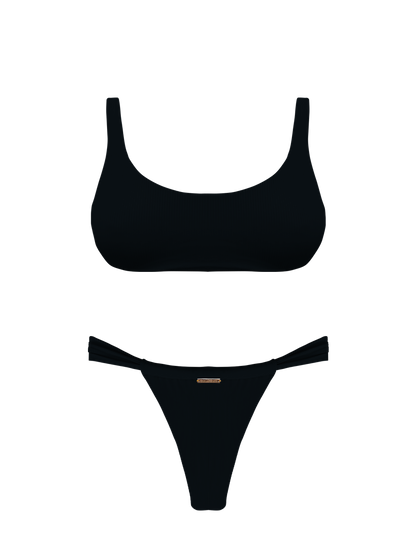 Bonita Obsidian Scoop Neck Bikini Top